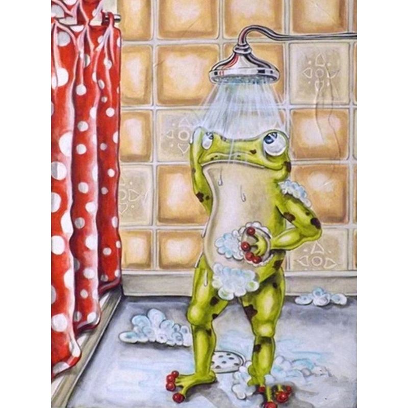 Kit Broderie Diamant Grenouille Douche - Brodeuse De Diamant