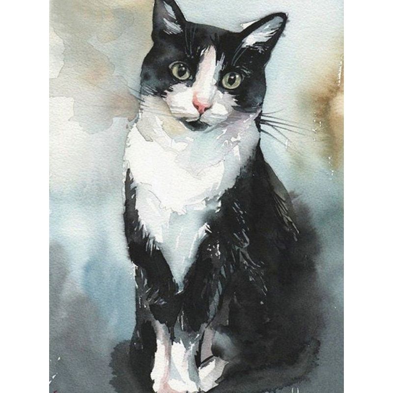 Kit Broderie Diamant Chat Blanc et Noir - Brodeuse De Diamant