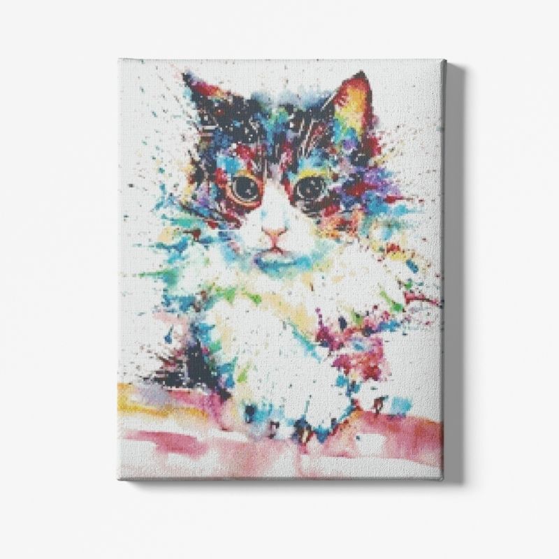 Kit Broderie Diamant Chat Peinture - Brodeuse De Diamant