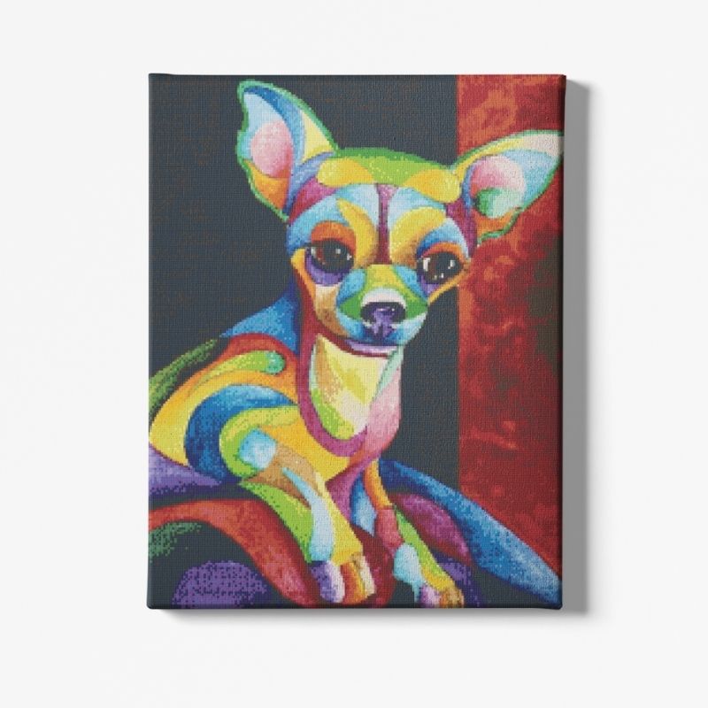 Kit Broderie Diamant Chien Chihuahua Multicolore - Brodeuse De Diamant