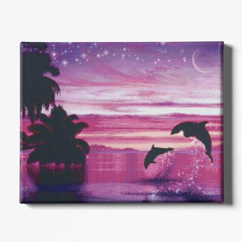 Kit Broderie Diamant Dauphins Magiques - Brodeuse De Diamant