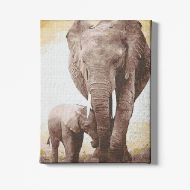 Kit Broderie Diamant Famille Éléphant - Brodeuse De Diamant