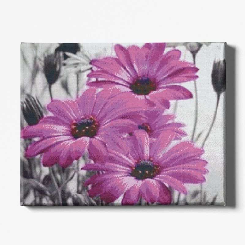 Kit Broderie Diamant Fleur Marguerite Violette - Brodeuse De Diamant