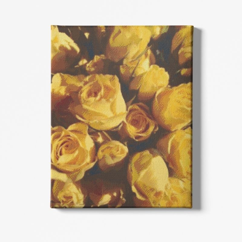 Kit Broderie Diamant Fleur Bouquet de Roses Jaunes - Brodeuse De Diamant