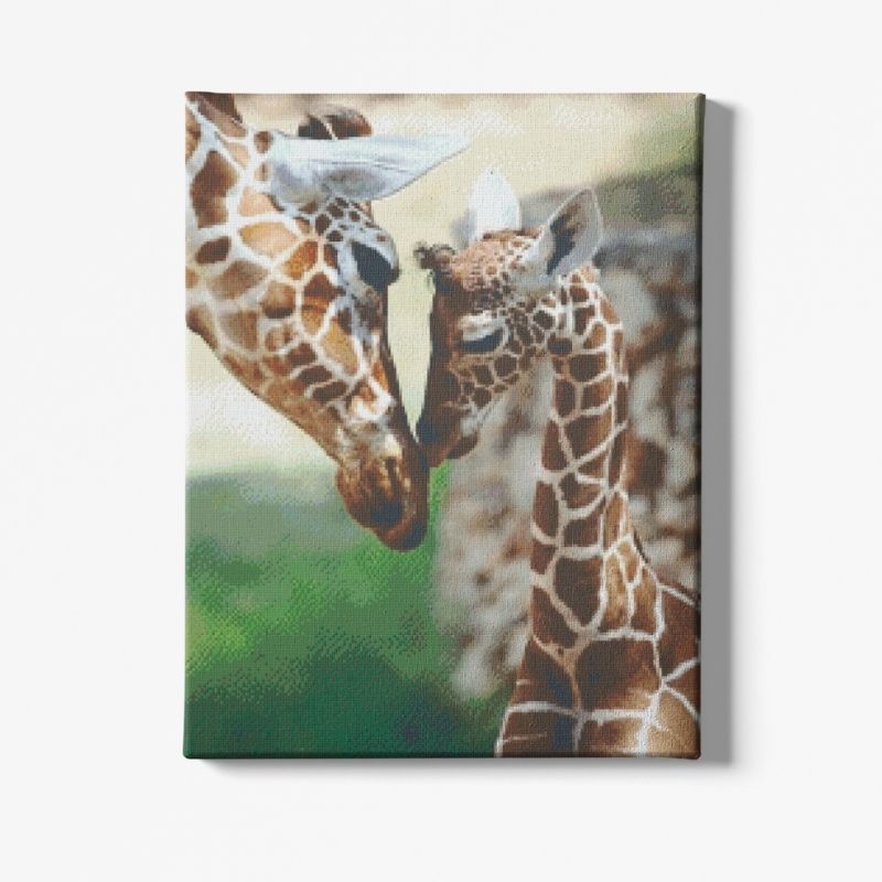 Kit Broderie Diamant Girafe et Petit - Brodeuse De Diamant