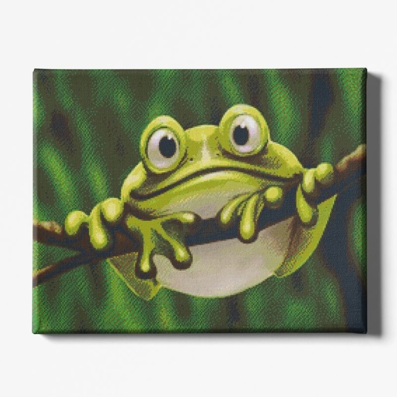 Kit Broderie Diamant Grenouille Verte - Brodeuse De Diamant