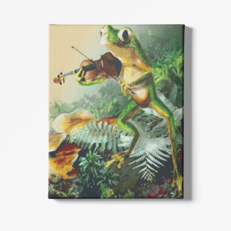 Kit Broderie Diamant Grenouille Violoniste - Brodeuse De Diamant