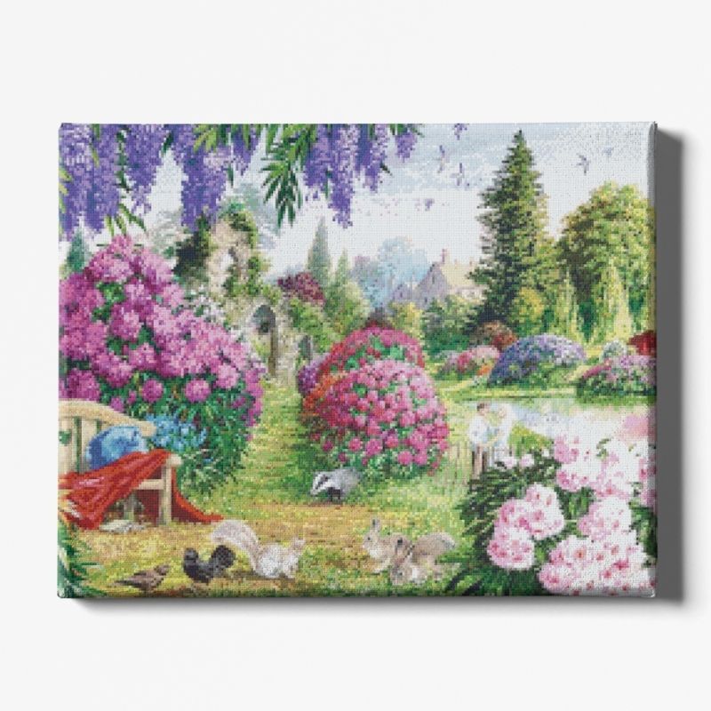 Kit Broderie Diamant Fleur Jardin Fleuri - Brodeuse De Diamant