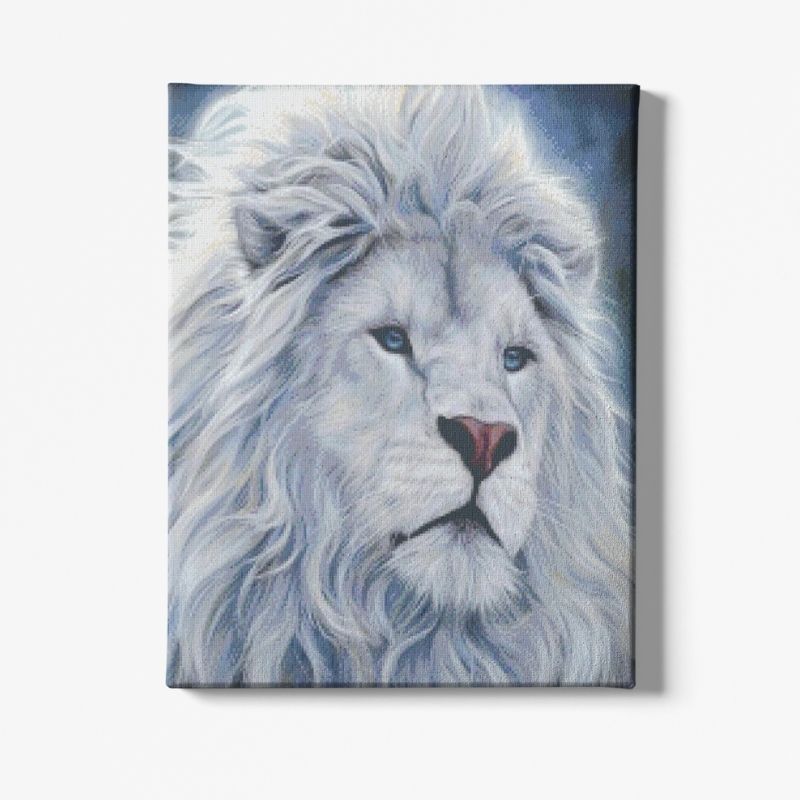 Kit Broderie Diamant Lion Blanc - Brodeuse De Diamant