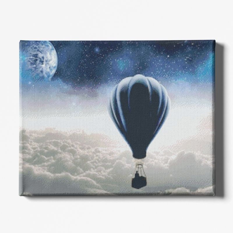 Kit Broderie Diamant Montgolfière et Nuages