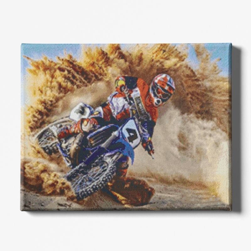 Kit Broderie Diamant Moto Cross