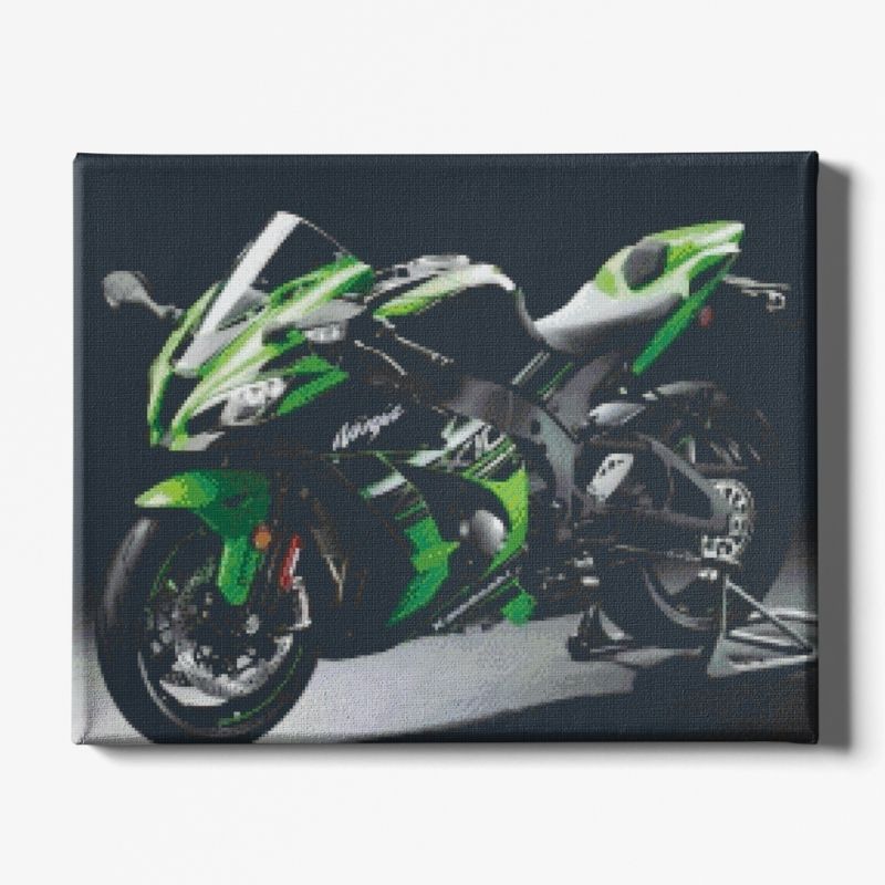 Kit Broderie Diamant Moto Kawasaki - Brodeuse De Diamant