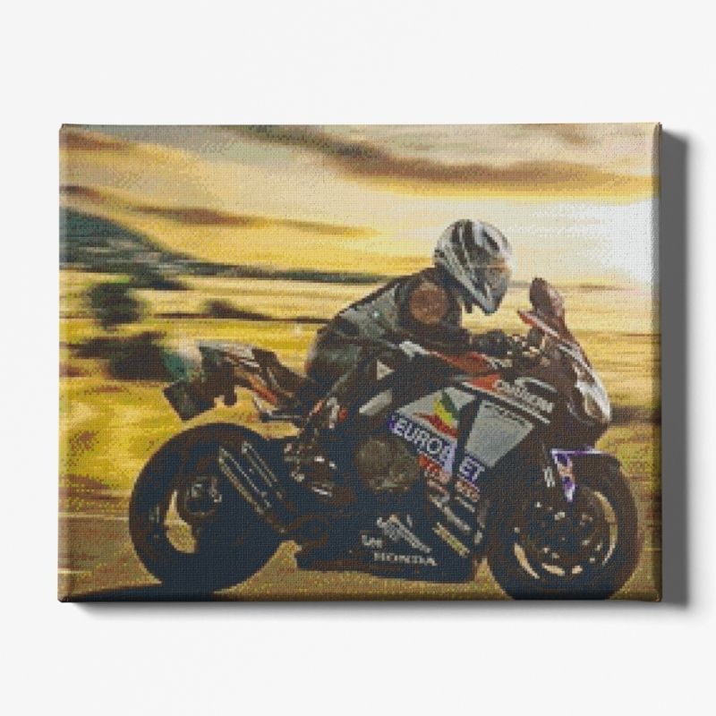 Kit Broderie Diamant Moto Sportive - Brodeuse De Diamant