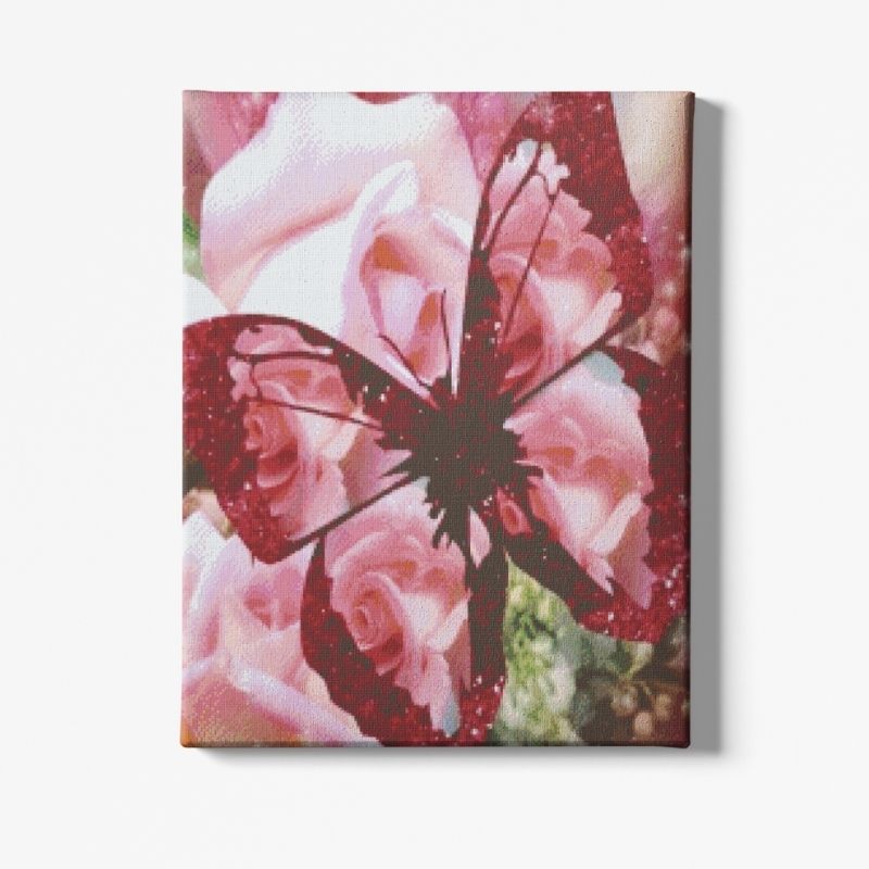 Kit Broderie Diamant Papillon Rose - Brodeuse De Diamant