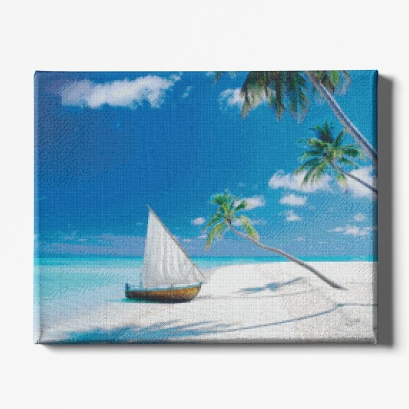 Kit Broderie Diamant Plage et Bateau