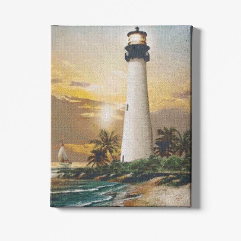 Kit Broderie Diamant Paysage Phare Floride