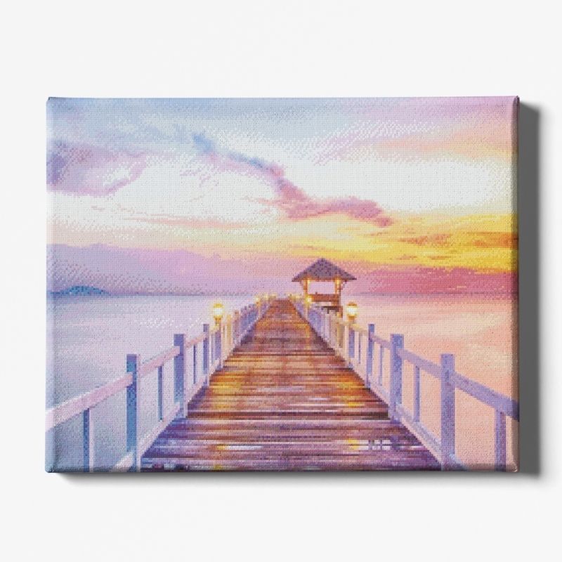 Kit Broderie Diamant Paysage Pier Paradisiaque - Brodeuse De Diamant