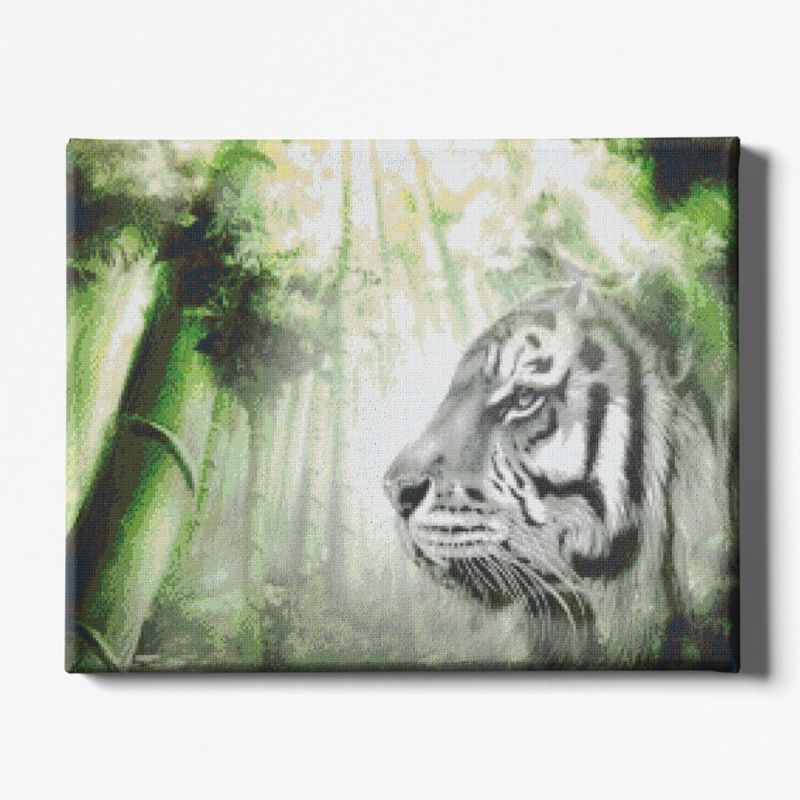 Kit Broderie Diamant Tigre Bambou - Brodeuse De Diamant
