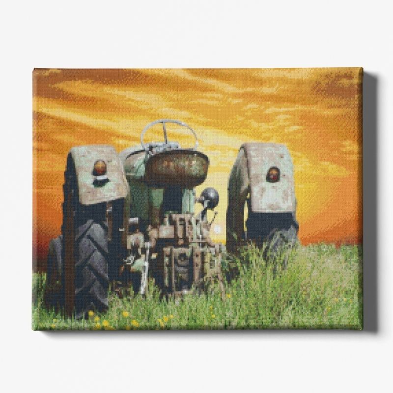 Kit Broderie Diamant Tracteur Vintage