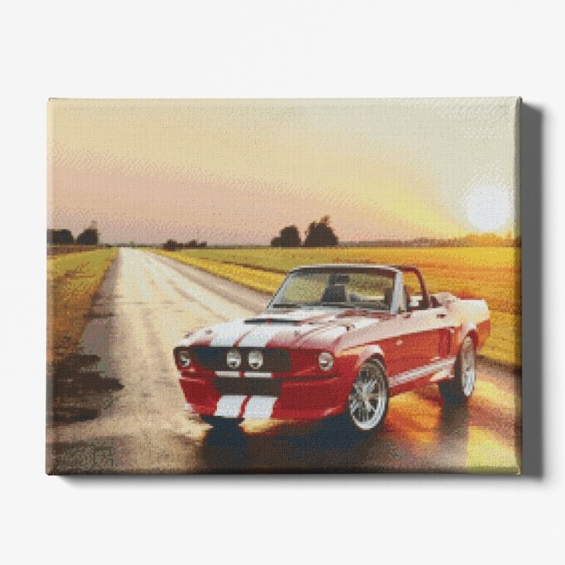 Kit Broderie Diamant Voiture Mustang - Brodeuse De Diamant