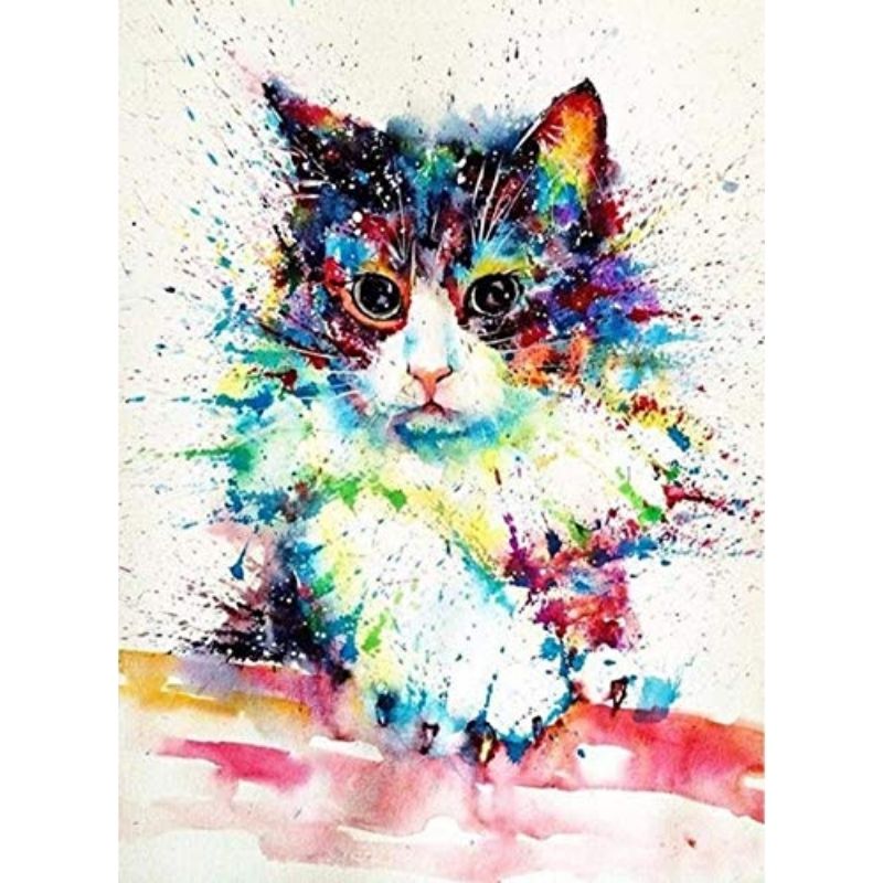 Kit Broderie Diamant Chat Peinture - Brodeuse De Diamant
