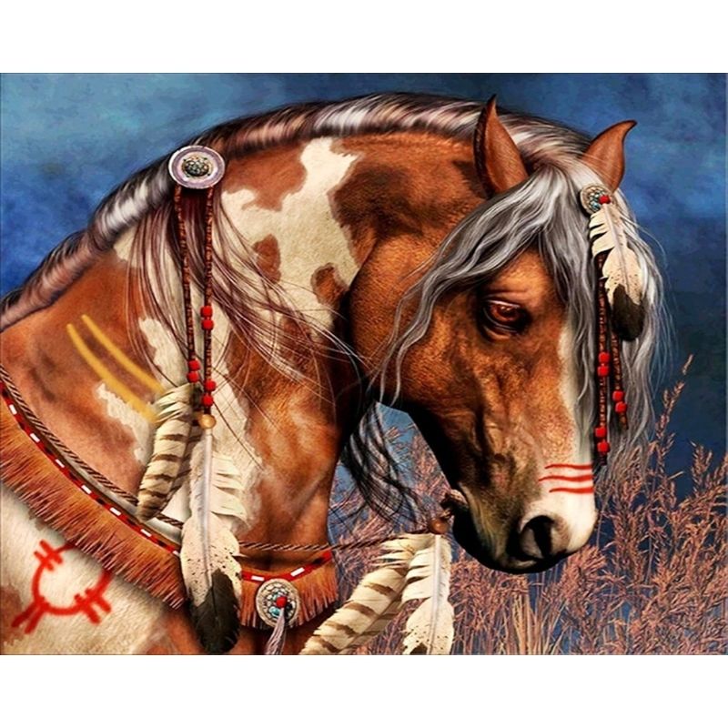 Kit Broderie Diamant Cheval Indien - Brodeuse De Diamant