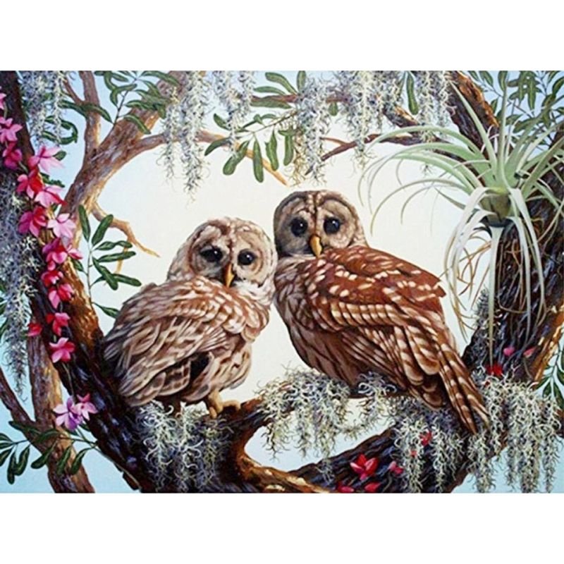 Kit Broderie Diamant Chouettes Perchées