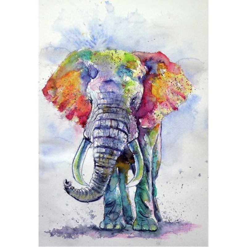 Kit Broderie Diamant Éléphant Multicolore - Brodeuse De Diamant
