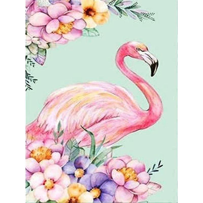 Kit Broderie Diamant Flamant Rose Fleurs