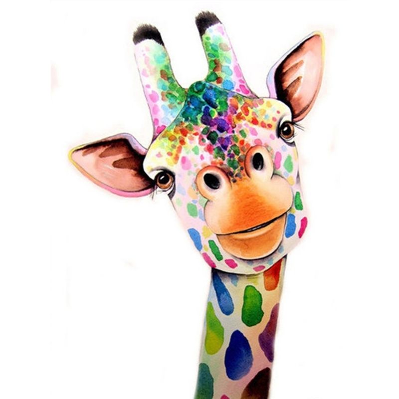 Kit Broderie Diamant Girafe Happy - Brodeuse De Diamant