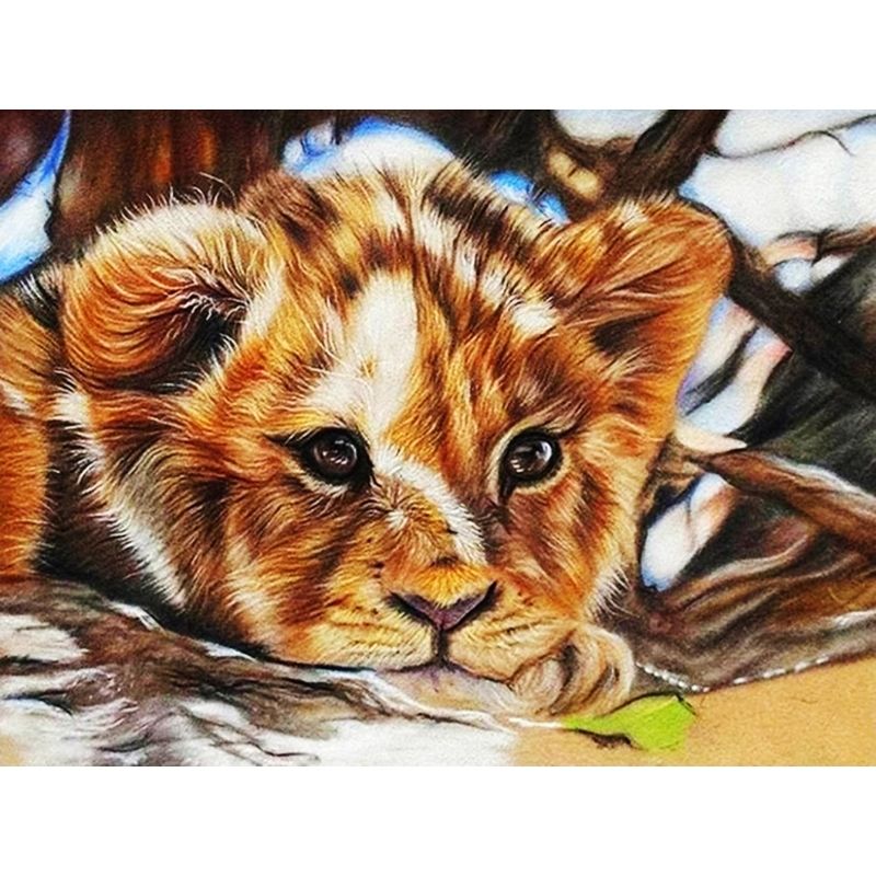 Kit Broderie Diamant Lionceau - Brodeuse De Diamant