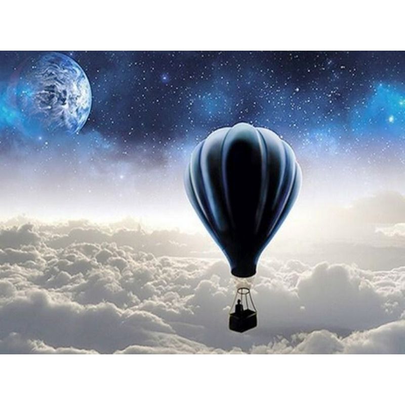 Kit Broderie Diamant Montgolfière et Nuages