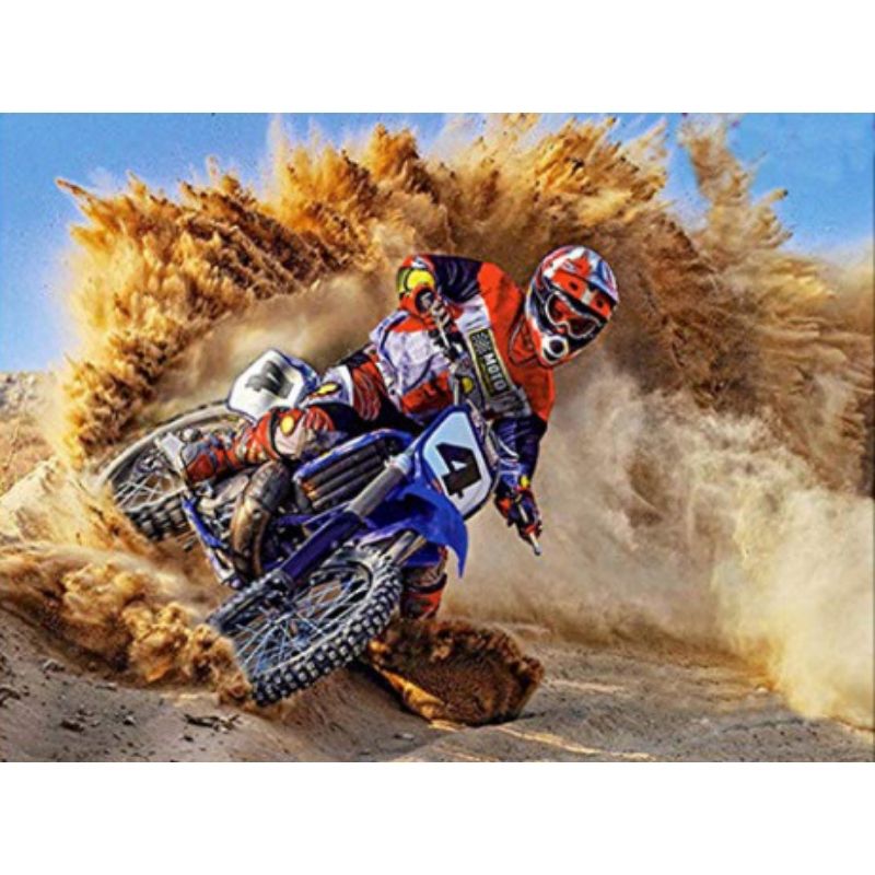 Kit Broderie Diamant Moto Cross