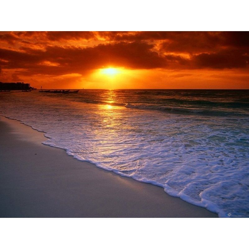 Kit Broderie Diamant Paysage Plage Couché de Soleil - Brodeuse De Diamant