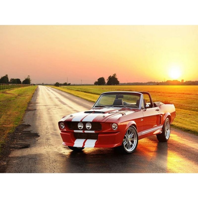 Kit Broderie Diamant Voiture Mustang - Brodeuse De Diamant