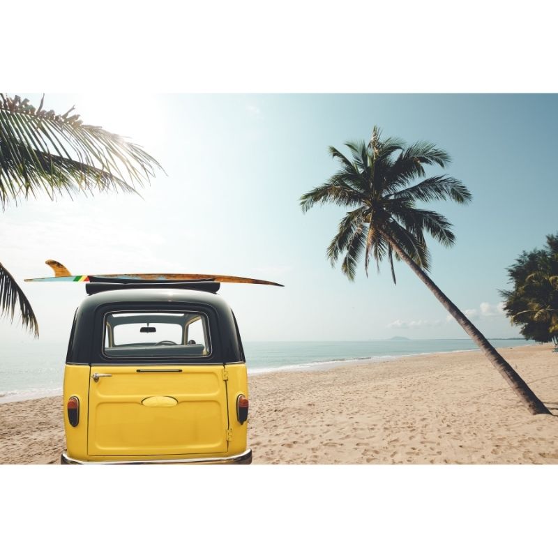 Kit Broderie Diamant Voiture Van sur Plage - Brodeuse De Diamant
