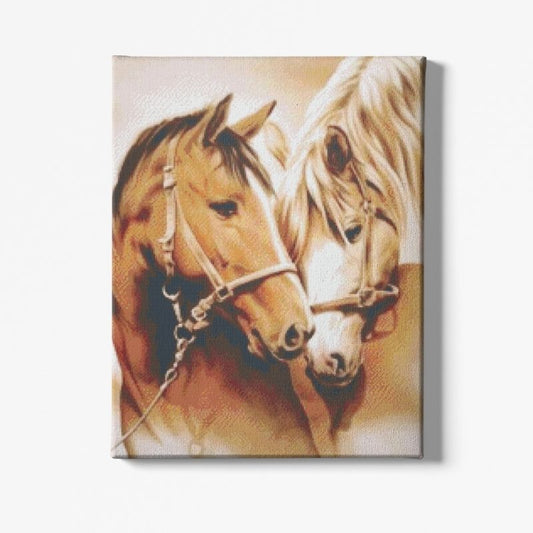 Kit Broderie Diamant Chevaux Calins - Brodeuse De Diamant