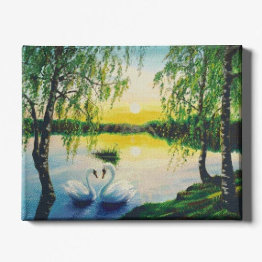 Kit Broderie Diamant Cygnes au Lac