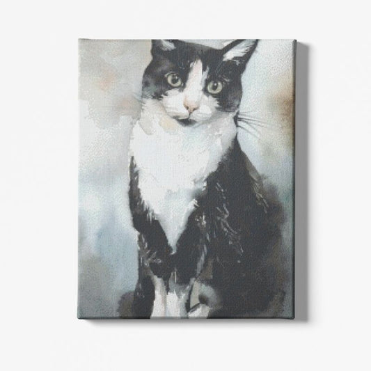 Kit Broderie Diamant Chat Blanc et Noir - Brodeuse De Diamant