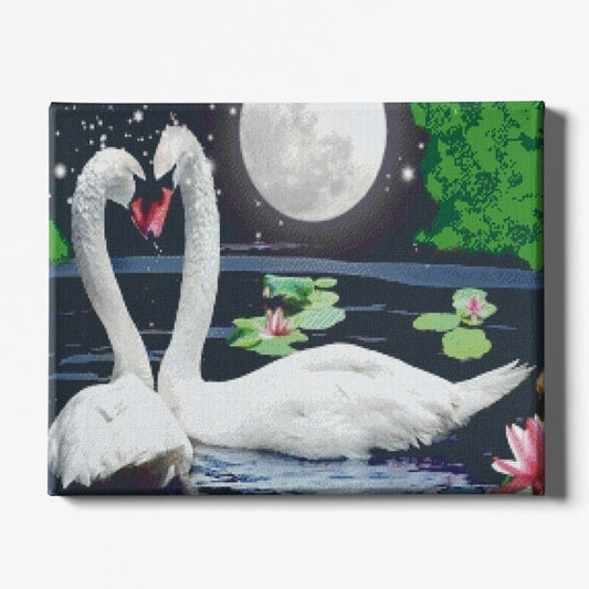 Kit Broderie Diamant Coeur du Cygne