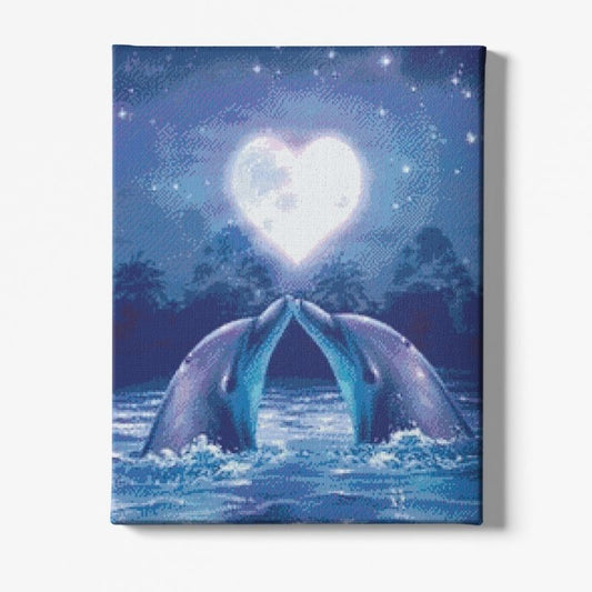 Kit Broderie Diamant Dauphins Amoureux