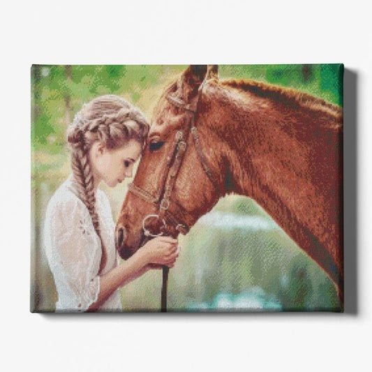 Kit Broderie Diamant Femme et Cheval - Brodeuse De Diamant