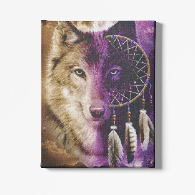Kit Broderie Diamant Loup Attrape Rêve - Brodeuse De Diamant