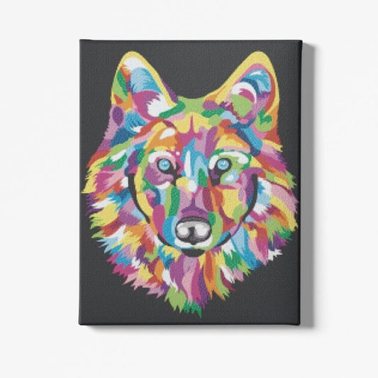 Kit Broderie Diamant Loup Pop Art - Brodeuse De Diamant