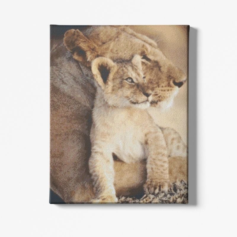 Kit Broderie Diamant Maman Lion - Brodeuse De Diamant