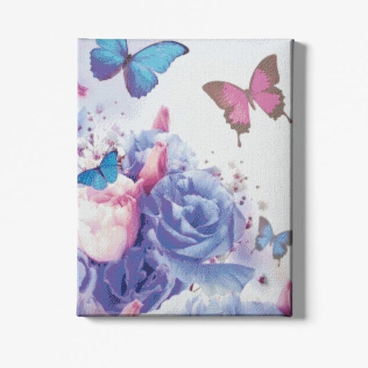 Kit Broderie Diamant Papillons et Roses - Brodeuse De Diamant