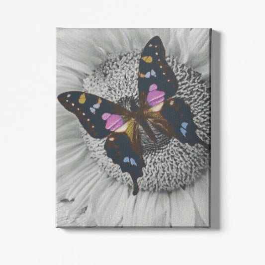 Kit Broderie Diamant Papillon sur Fleur - Brodeuse De Diamant