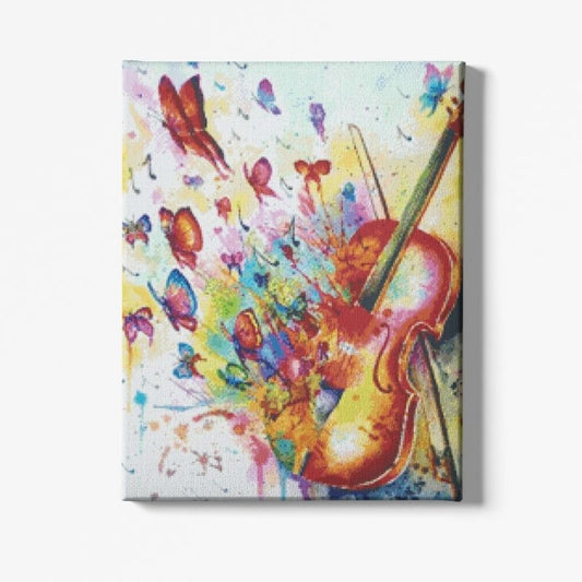 Kit Broderie Diamant Papillons et Violon - Brodeuse De Diamant