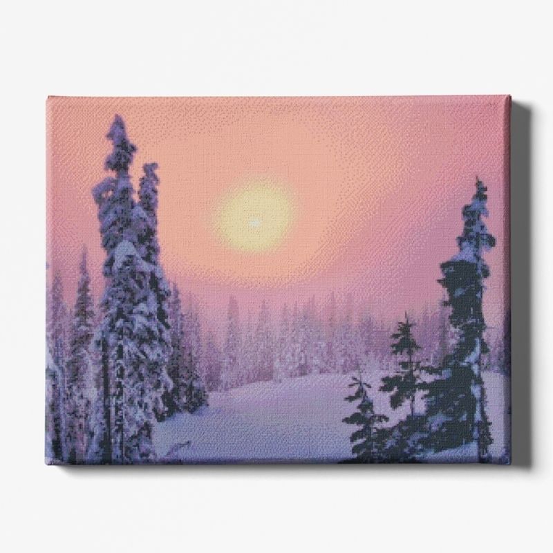 Kit Broderie Diamant Paysage Sapin Neige - Brodeuse De Diamant