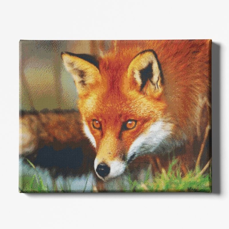 Kit Broderie Diamant Renard Chasseur